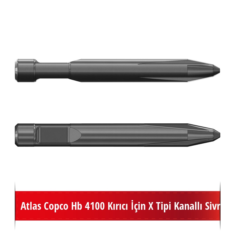 Atlas Copco Hb 4100 Kırıcı İçin X Tipi Kanallı Sivri Uç