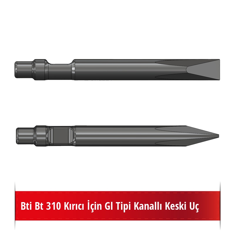 Bti Bt 310 Kırıcı İçin Gl Tipi Kanallı Keski Uç