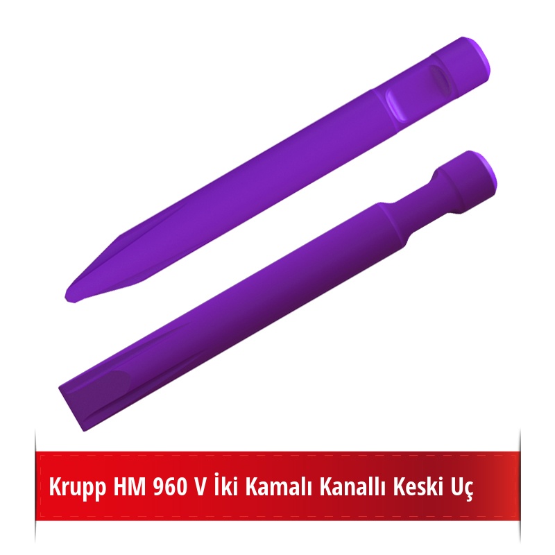 Krupp HM 960 V Kırıcı İçin Nikelli Kanallı Keski Uç