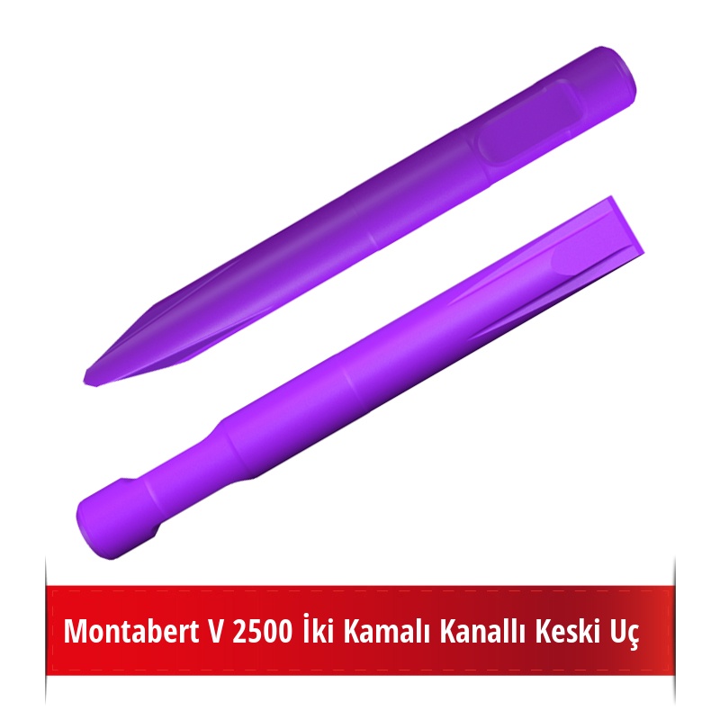 Montabert V 2500 Kırıcı İçin Nikelli Kanallı Keski Uç