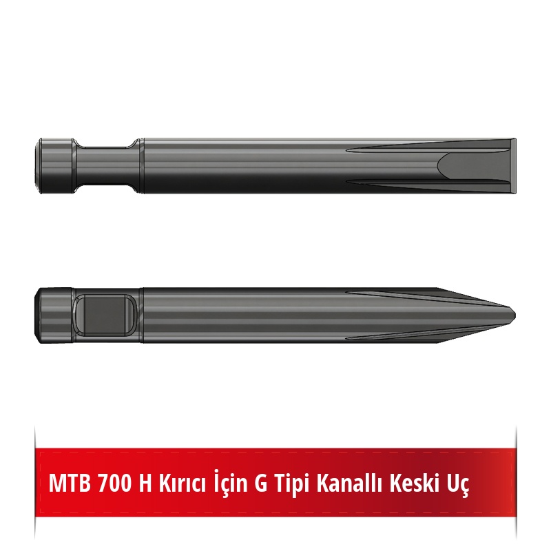 MTB 700 H Kırıcı İçin G Tipi Kanallı Keski Uç