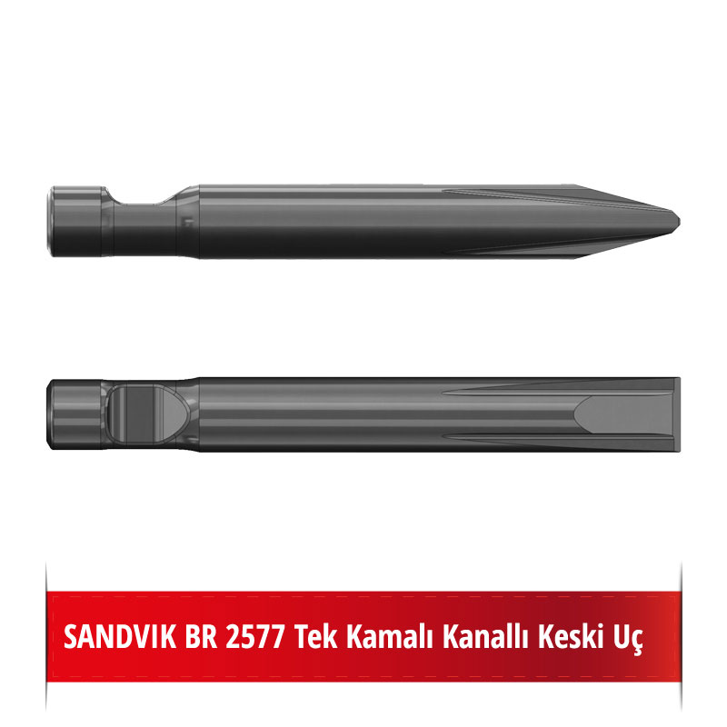 SANDVIK BR 2577 Kırıcı Ucu - Kanallı Keski Uç