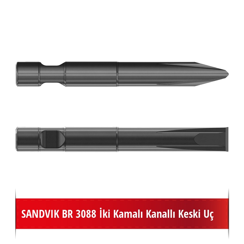 SANDVIK BR 3088 Kırıcı Ucu - Kanallı Keski Uç