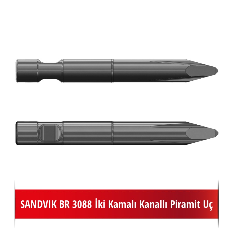 SANDVIK BR 3088 Kırıcı Ucu - Kanallı Piramit Uç