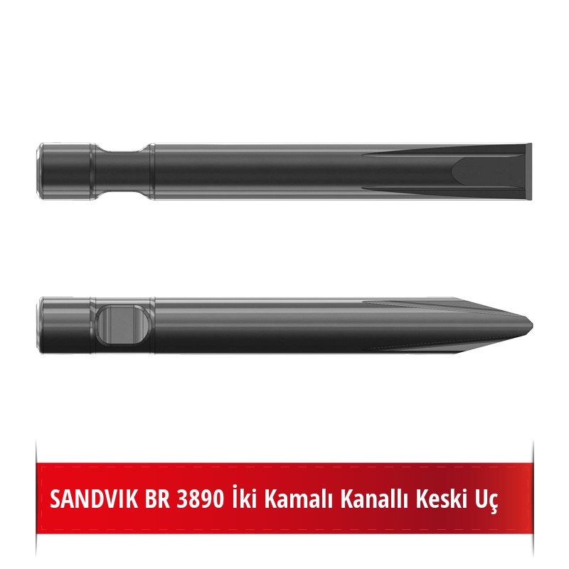 SANDVIK BR 3890 Kırıcı Ucu - Kanallı Keski Uç