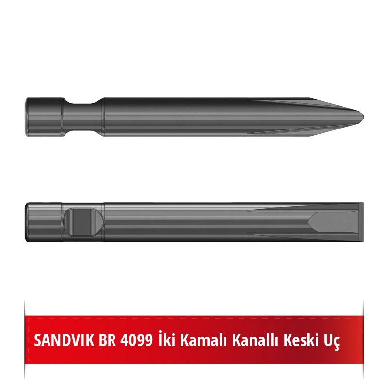 SANDVIK BR 4099 Kırıcı Ucu - Kanallı Keski Uç